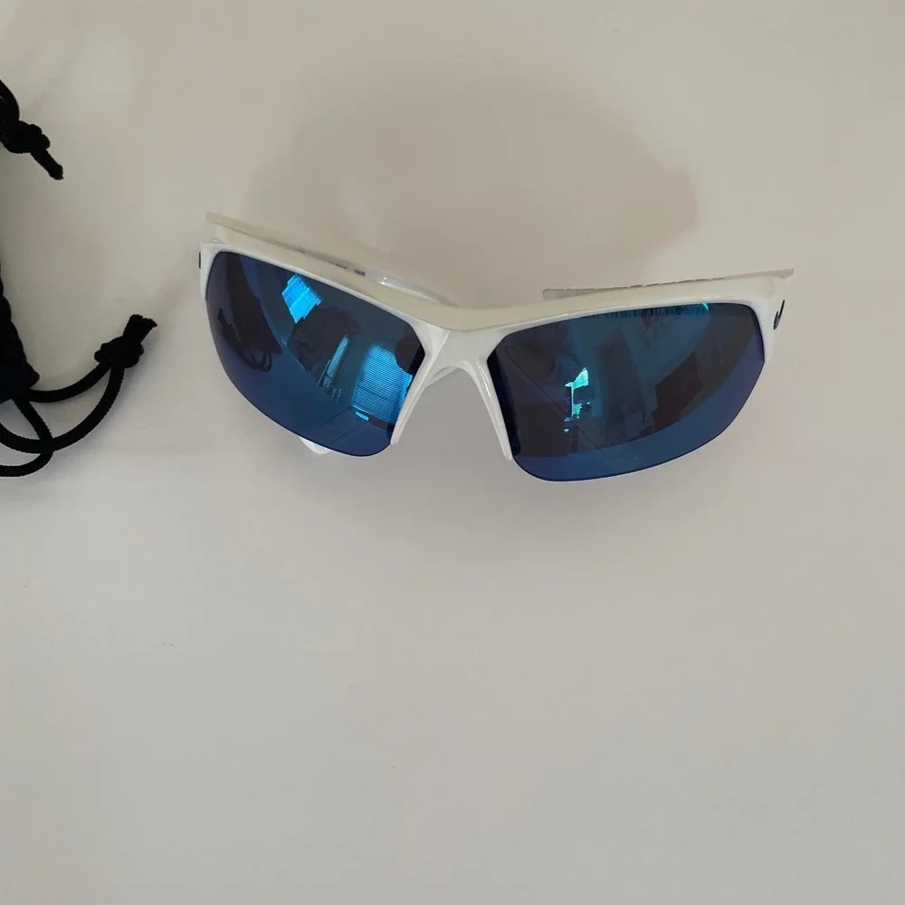Nike Skylon Ace Sunglasses White Blue Mirror Lens Sport EV1125 104 New Box‎